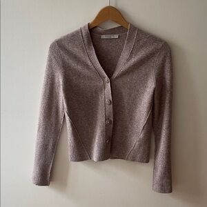 All Saints Women's Dusty Mauve V-Neck Button Cardigan